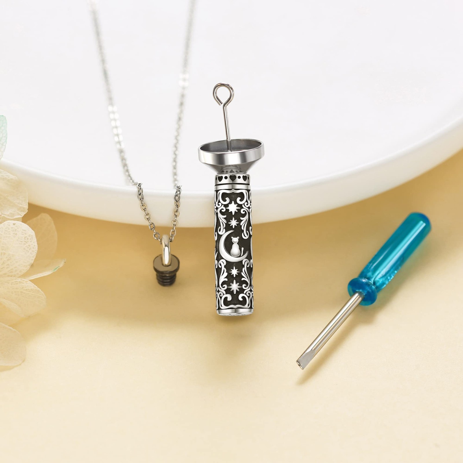 Pet Cremation Urn Necklace for Ashes – 925 Sterling Silver Keepsake Jewelry for
