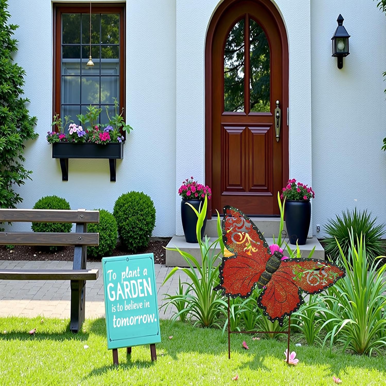 18.5″ H Butterfly Decorative Garden Stake Outdoor Spring Decoration Metal Yard