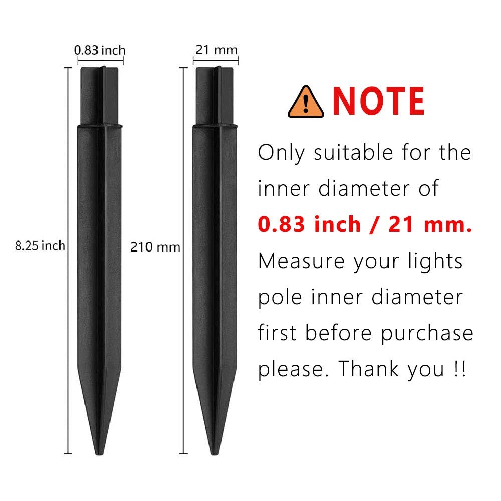 Plastic Ground Spikes, 0.83 in Diameter Replacement ABS Torch Stake for Garde…