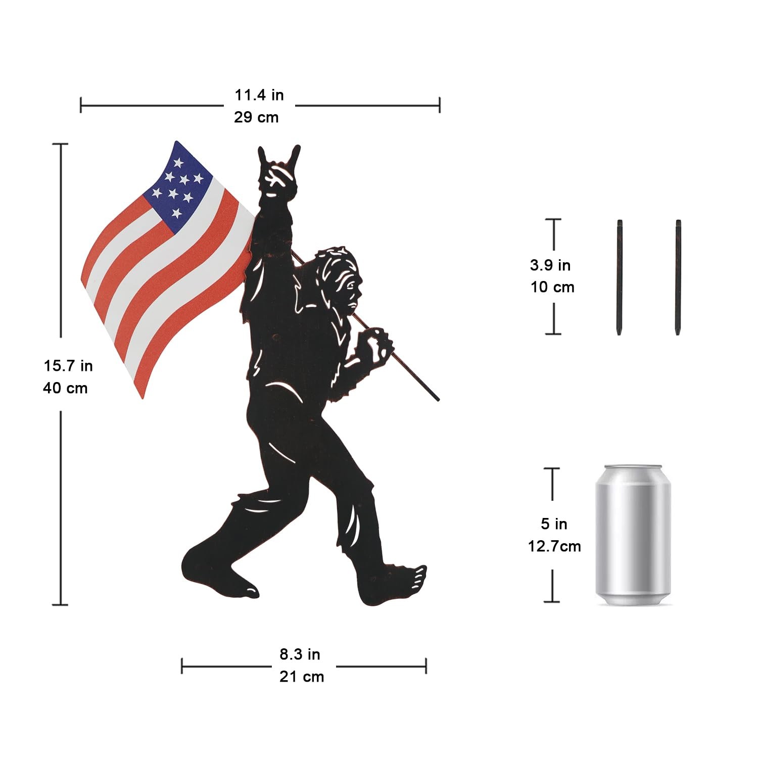 Bigfoot Yard Decor Metal Patriotic Garden Stakes,Dad Gifts for Fathers Day,4t…