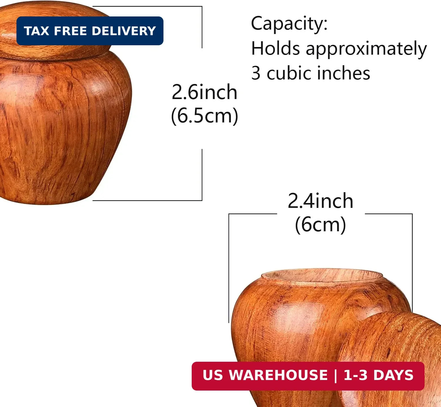 Small Urns for Human Ashes Keepsake, Wooden Mini Cremation Urn for Pet Adult,Hol