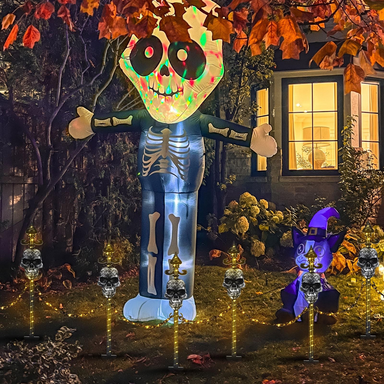 13 Set of Halloween Garden Fence with Solar Light Graveyard Decor Light up Ha…