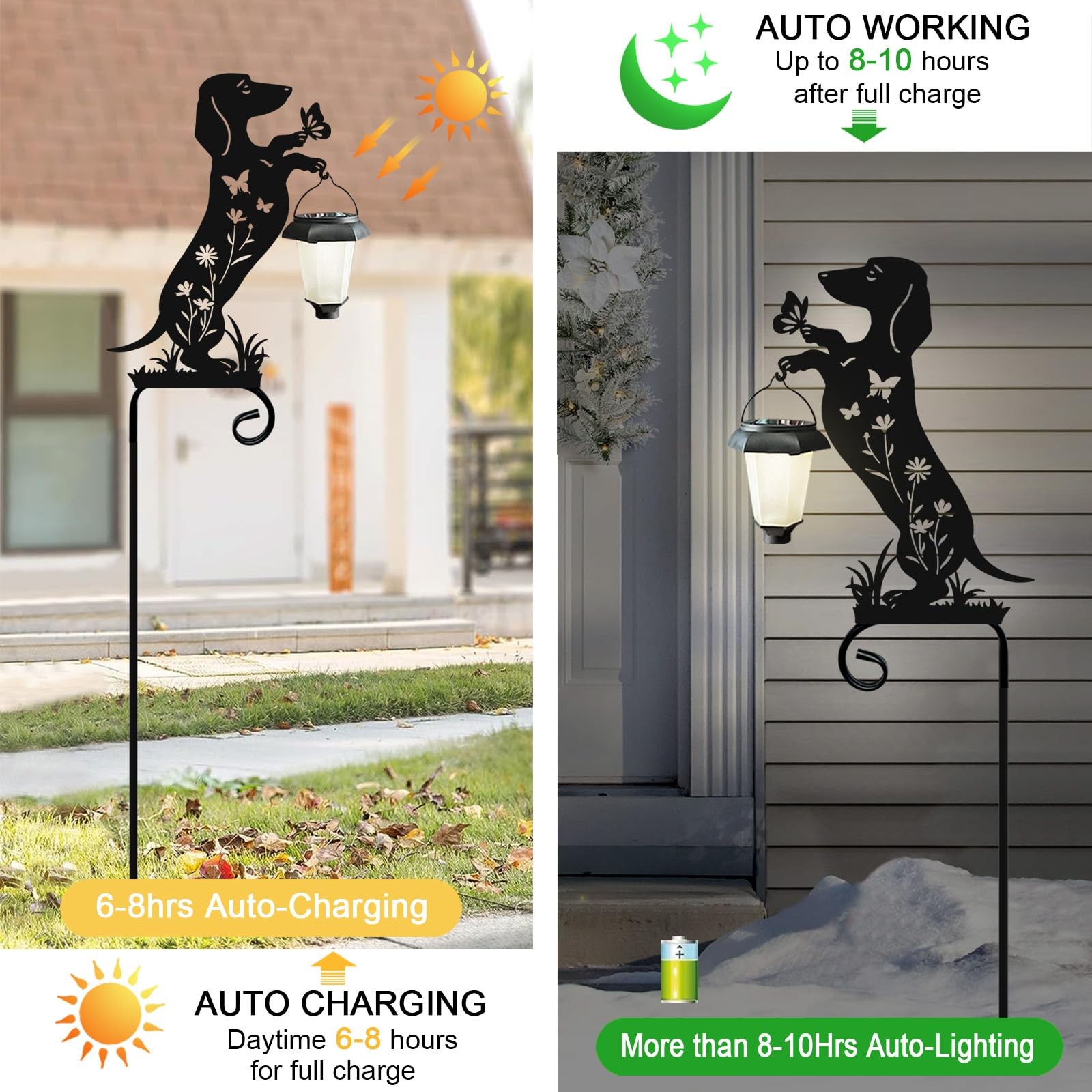 Hokfirm Dachshund Solar Lights Garden Stake,Dachshund Gifts Outside Decoratio…