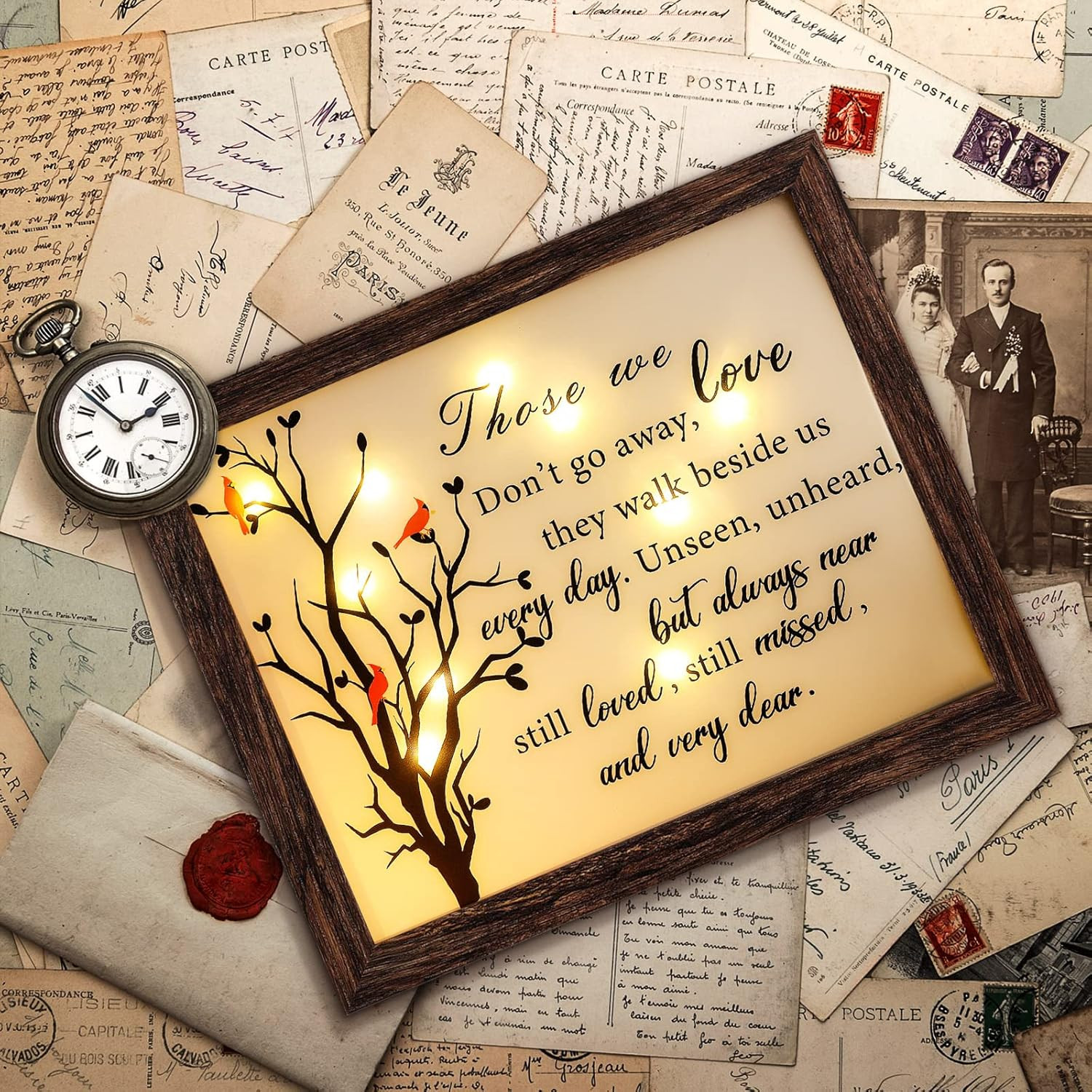 Gerrii Sympathy Gifts Red Cardinal Memorial Bereavement LED Memorial Gifts
