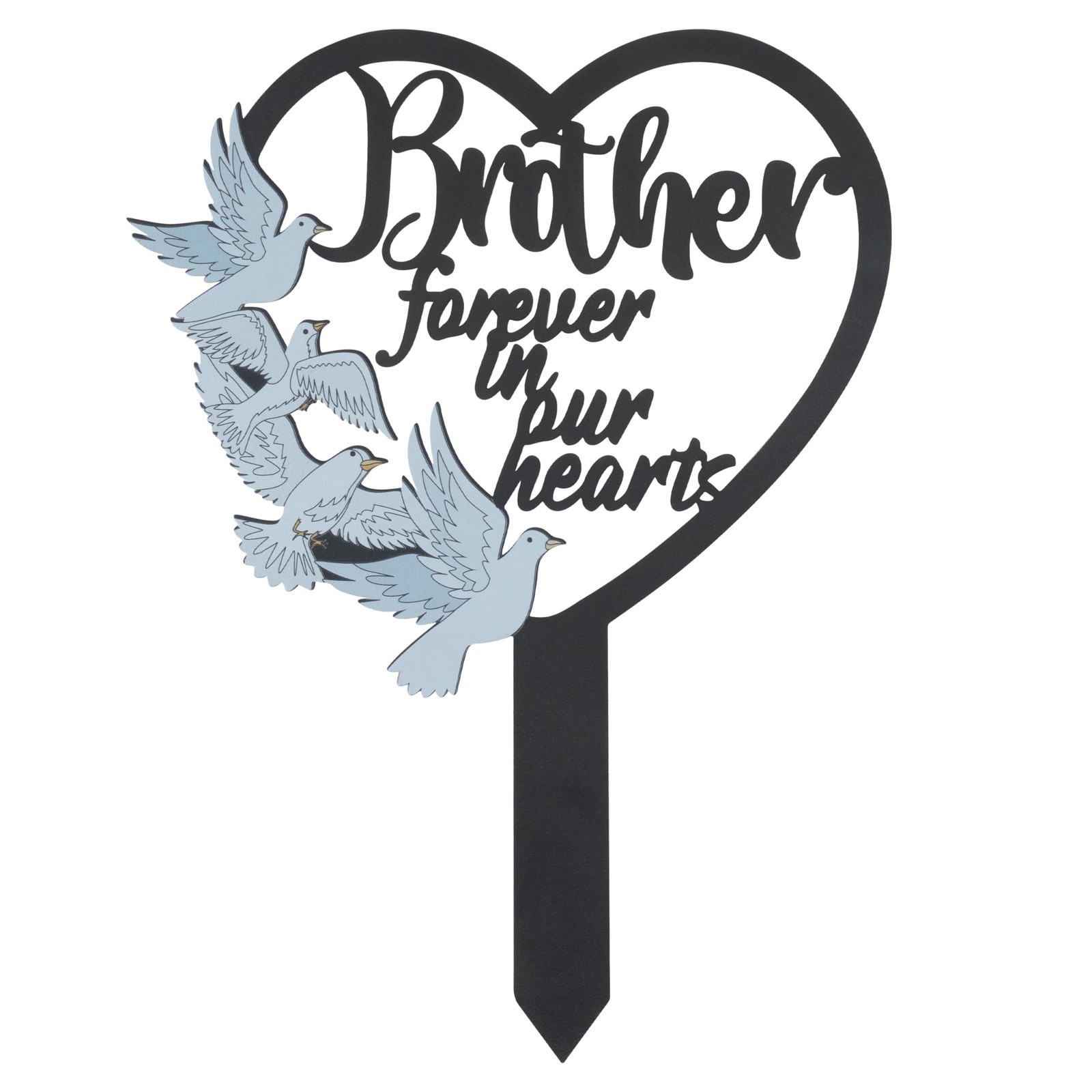 Stake Graves Cemetery Decorations – Brother Metal Memorial Grave Markers, Hea…