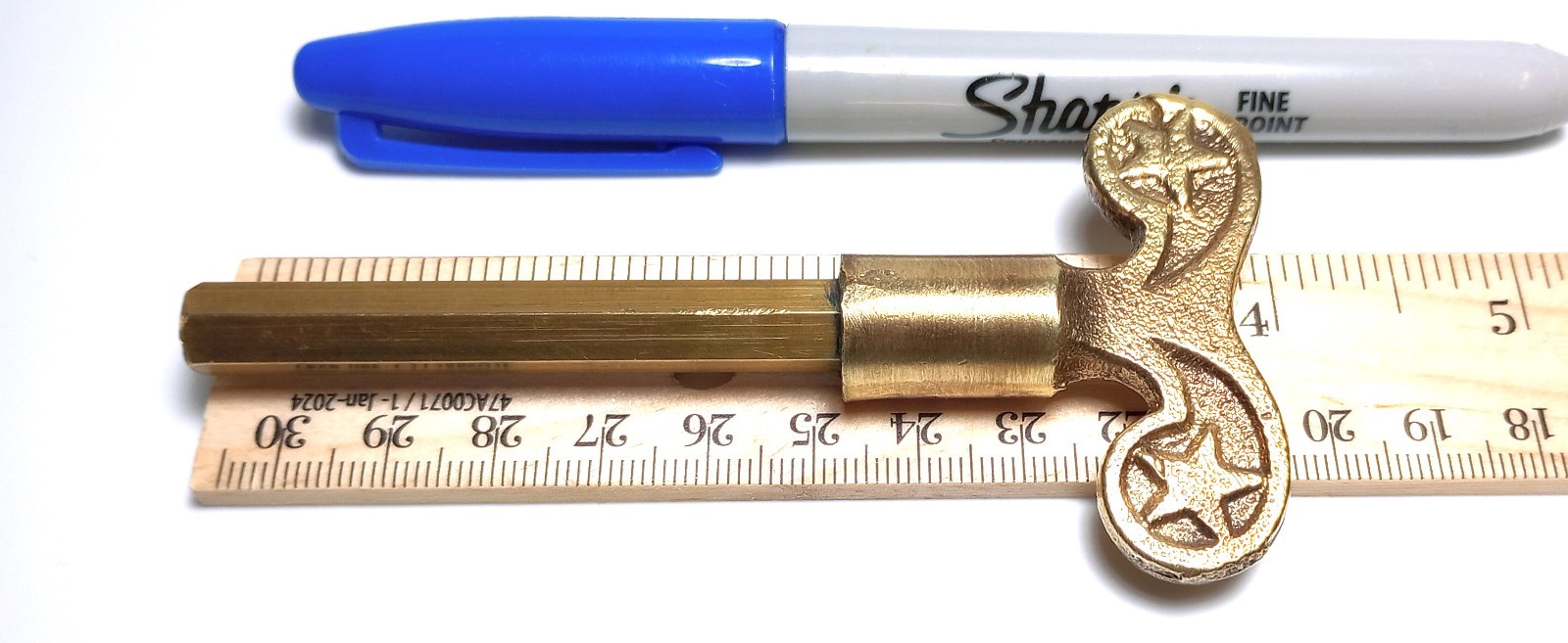 Brass Pocket Casket Key / Coffin Key
