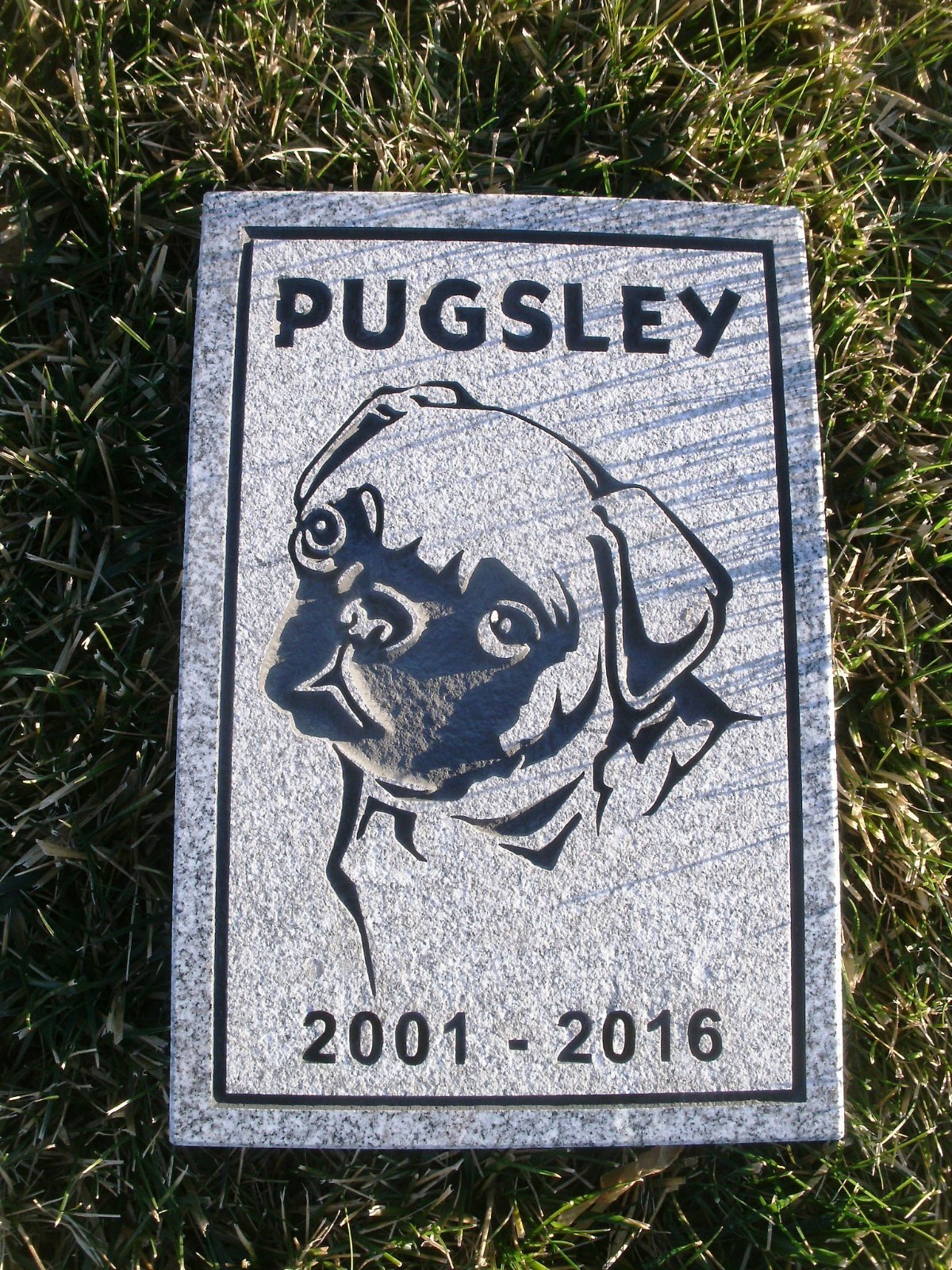Pet grave marker 12 x 8″ custom engraved free shipping 100% granite