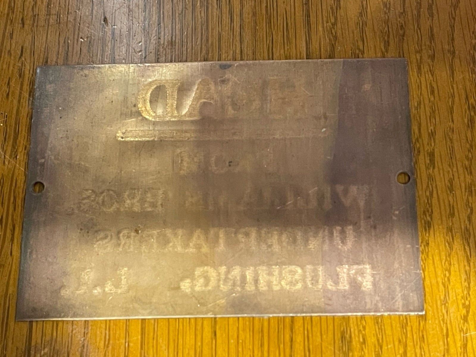 Antique Copper Undertakers Head Burial Funeral Plaque