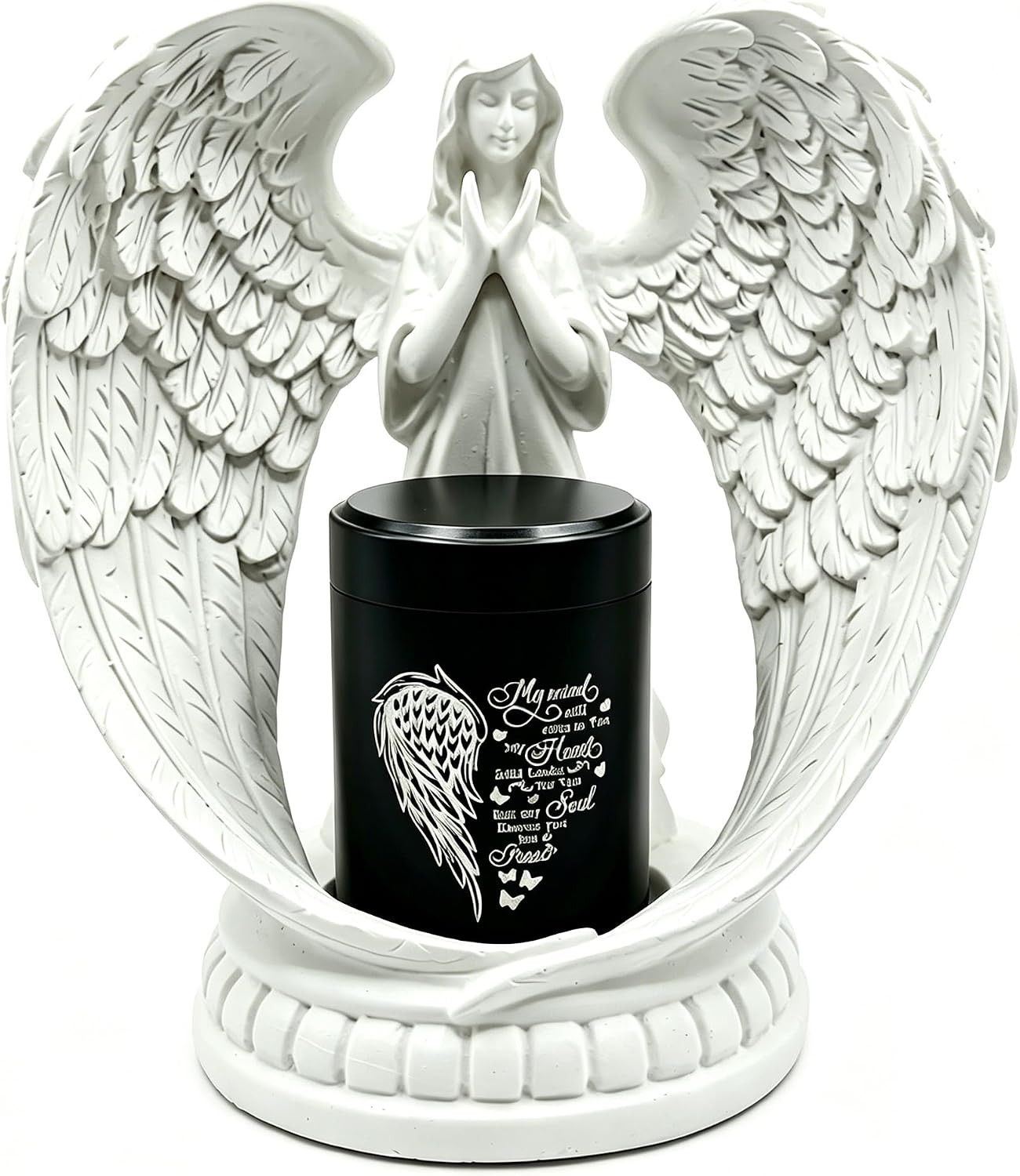 Small Urns for Human Ashes Guardian Angel Wings Mini Cremation Heart Urn for Ash