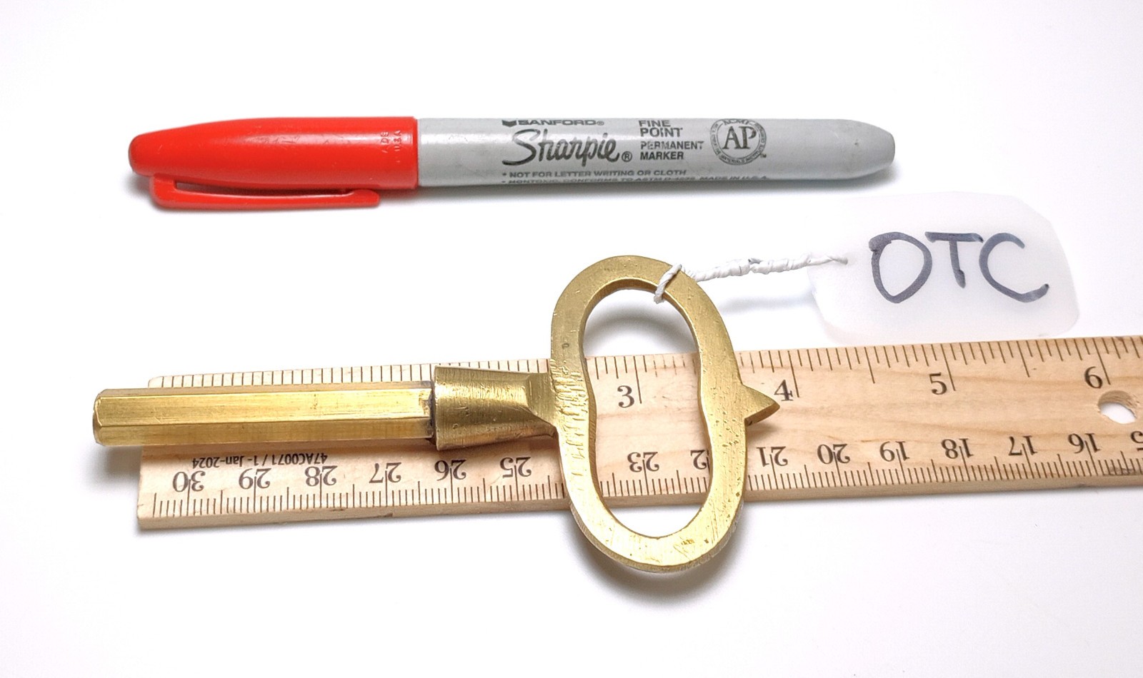 Brass Pocket Casket Key / Coffin Key