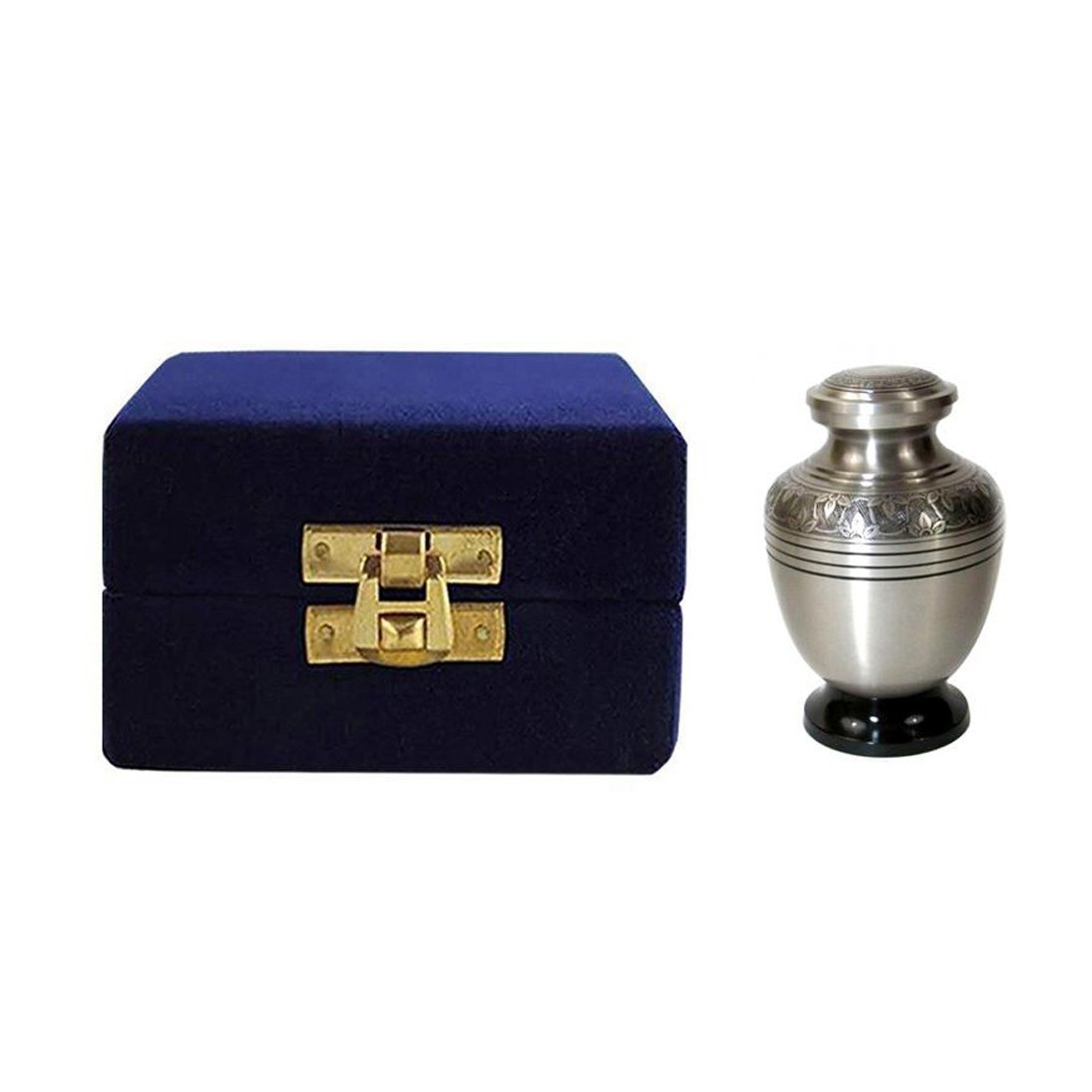 Brass and Pewter Small Cremation Keepsake Urn for Ashes
