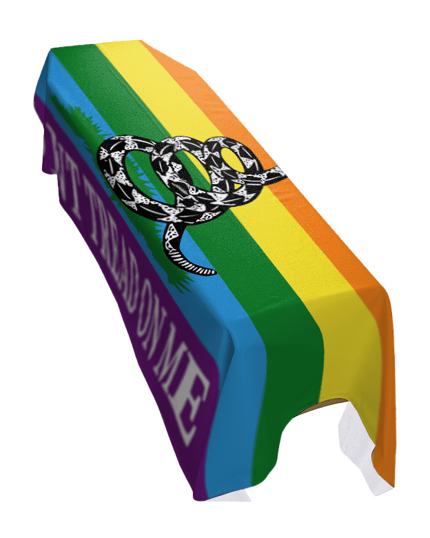 Gadsden Pride Coffin Drape Flag – Premium Quality and Made To Order in the UK