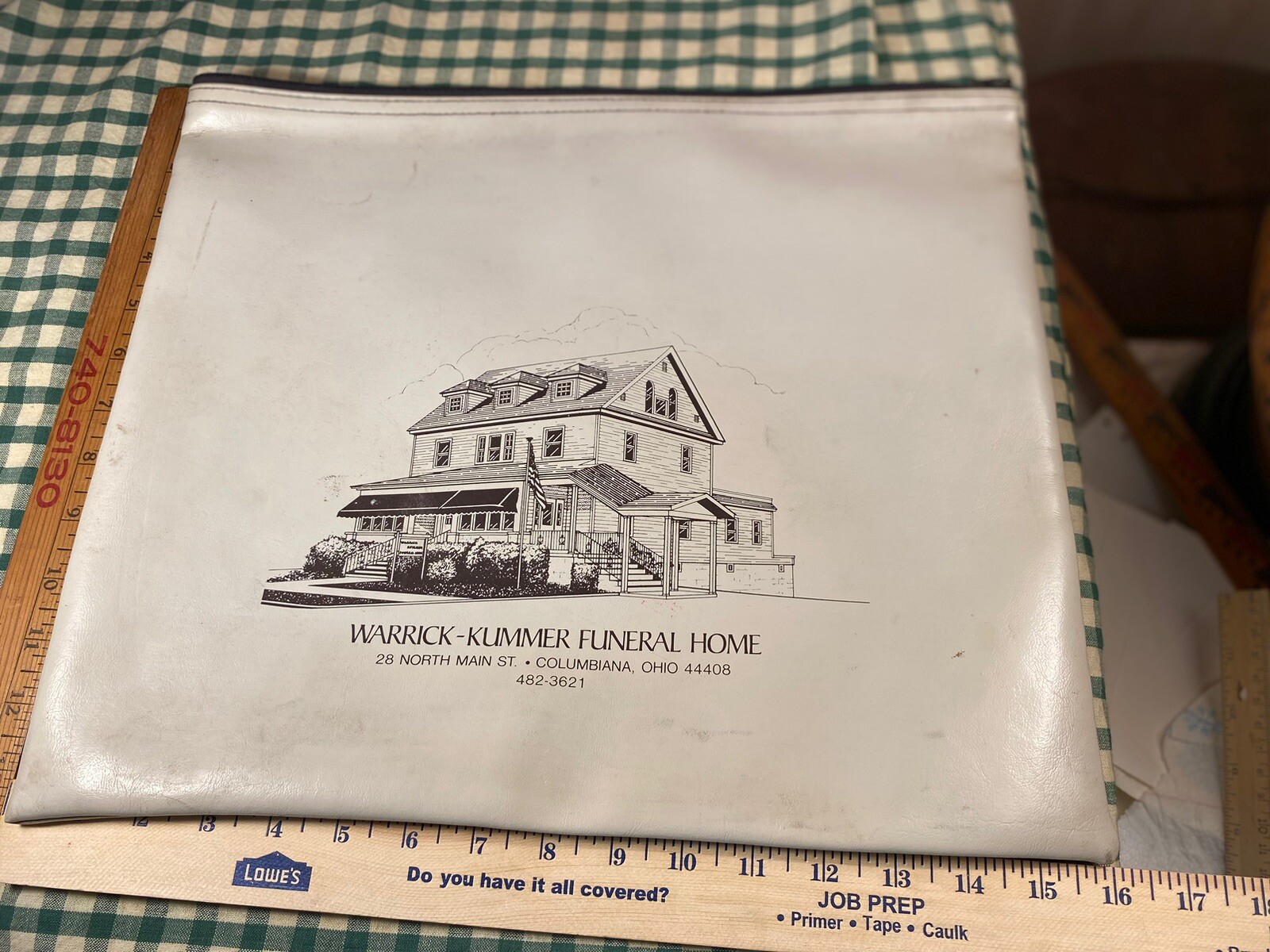 Vtg Funeral Home Bag Briefcase Zipper Columbiana Ohio F65