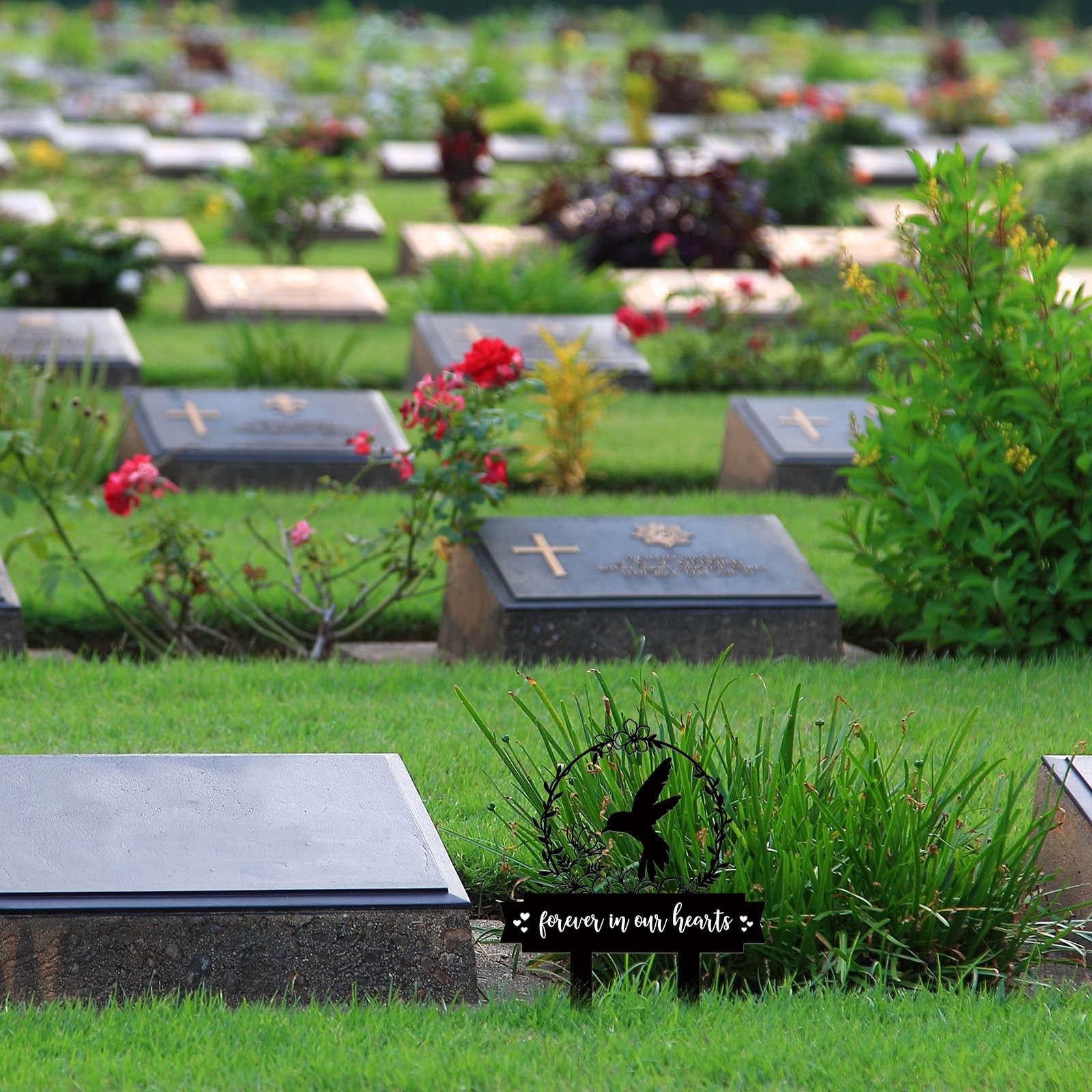 Geelin Memorial Stakes Cemetery Decorations for Grave Hummingbird Grave Marke…