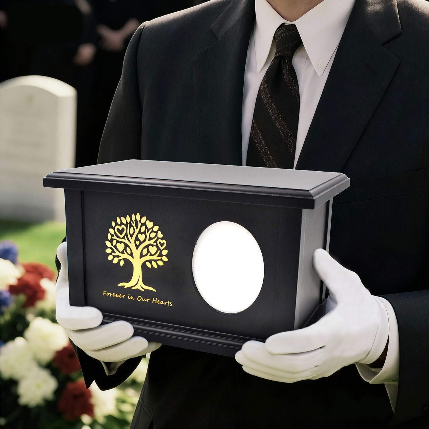 Cremation Urns for Human Ashes Adult Male or Female, Wooden Tree of Life