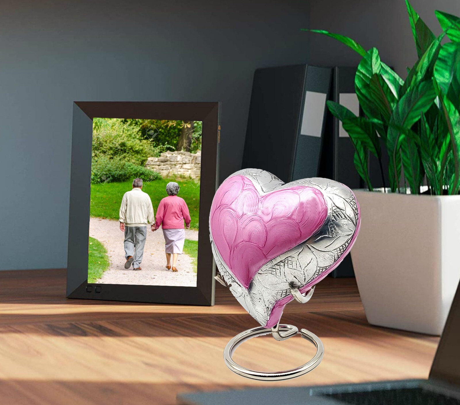 Pink Heart Keepsake Urn – Mini Ash Urn Small Handcrafted Cremation Urn for Ashes