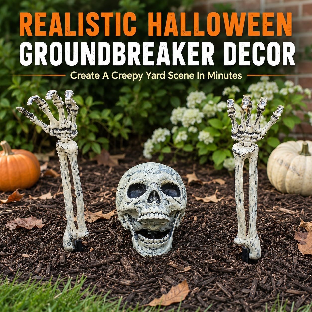 Halloween Skeleton Outdoor Decorations Realistic Skeleton Yard Stakes for Lawn