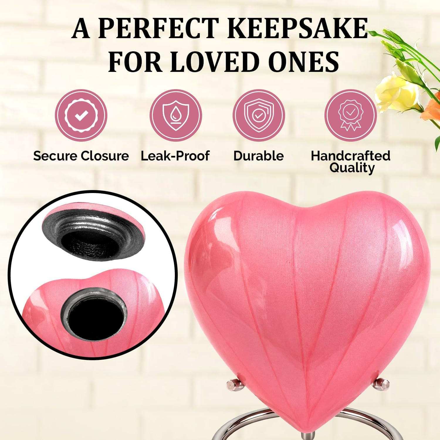 Small Urns for Human Ashes Keepsake – Heart Urn for Men & Women – Mini Urns with