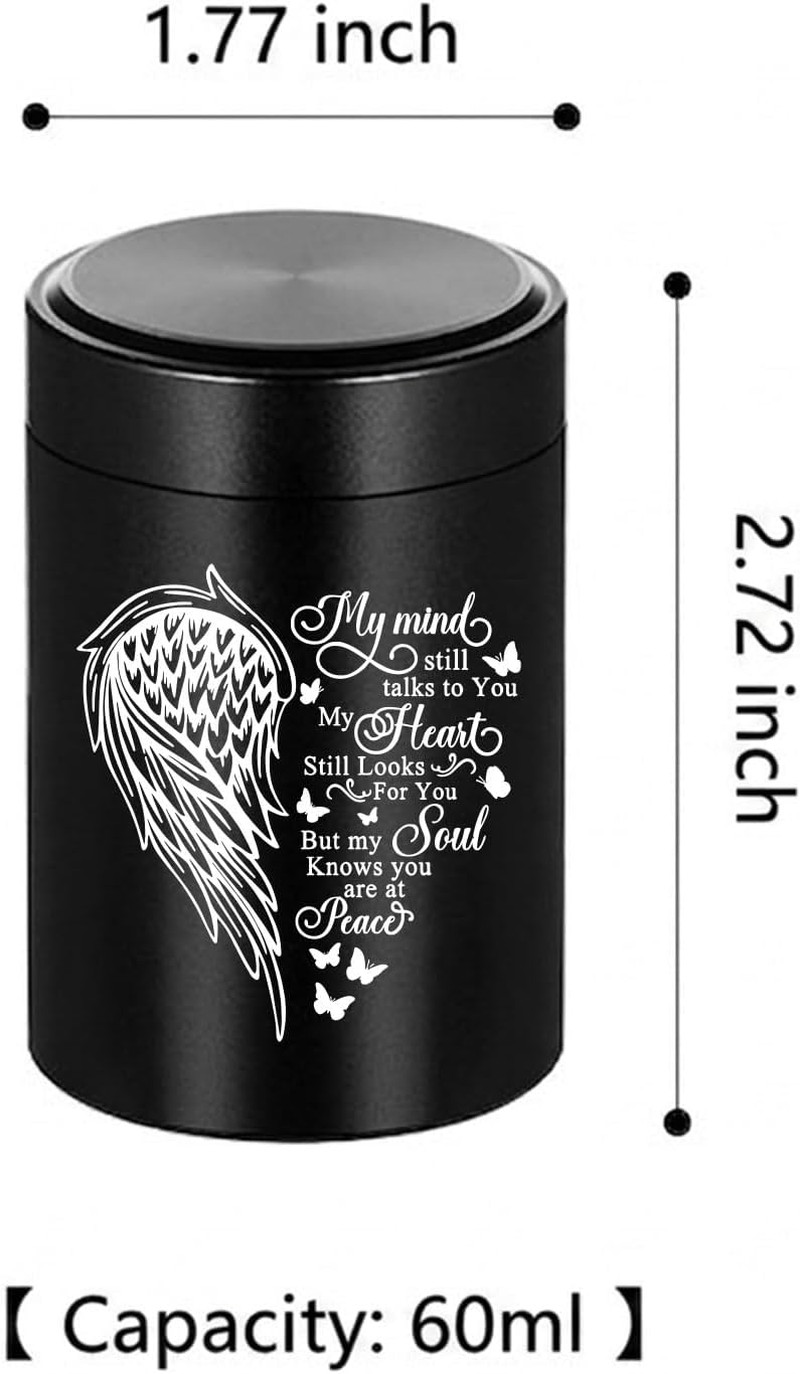 Small Urns for Human Ashes Guardian Angel Wings Mini Cremation Heart Urn for Ash