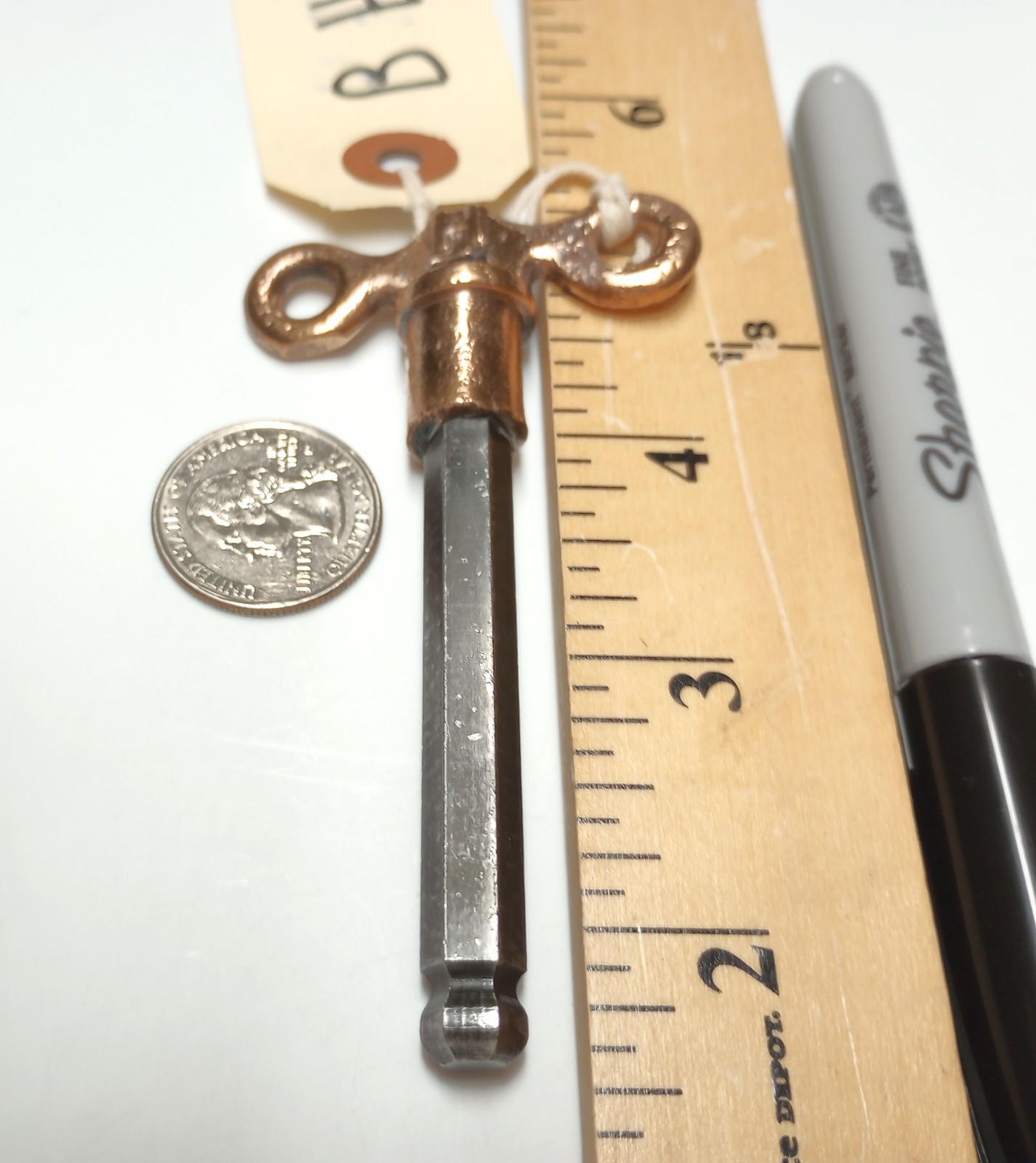 Brass and Steel Pocket Casket Key