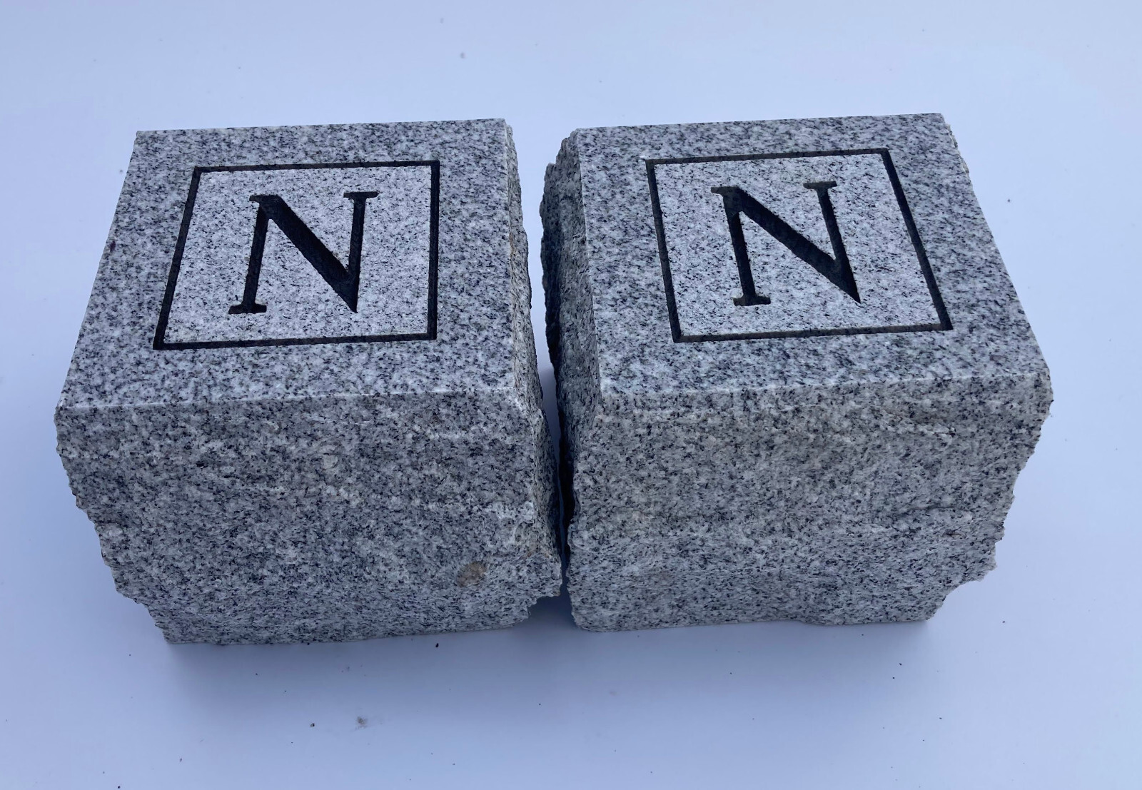 Granite Custom Engraved Cornerstones Cemetery Funeral Gray 4x4x4″ (set of 2)