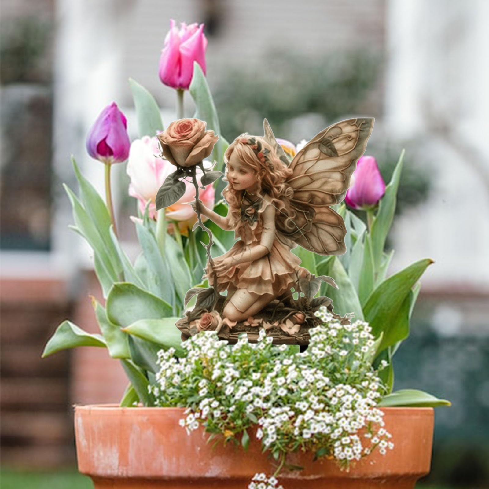 Small Size Fairy Garden Stake Decor, 2D Flat Acrylic Elf Yard Sign, Indoor Ou…