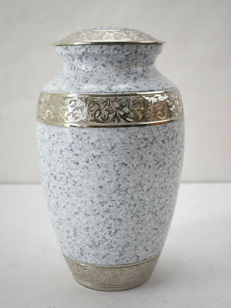 Love Of Christ White Cross Cremation Urn Handmade Finish Texture 10″ x 6″ L