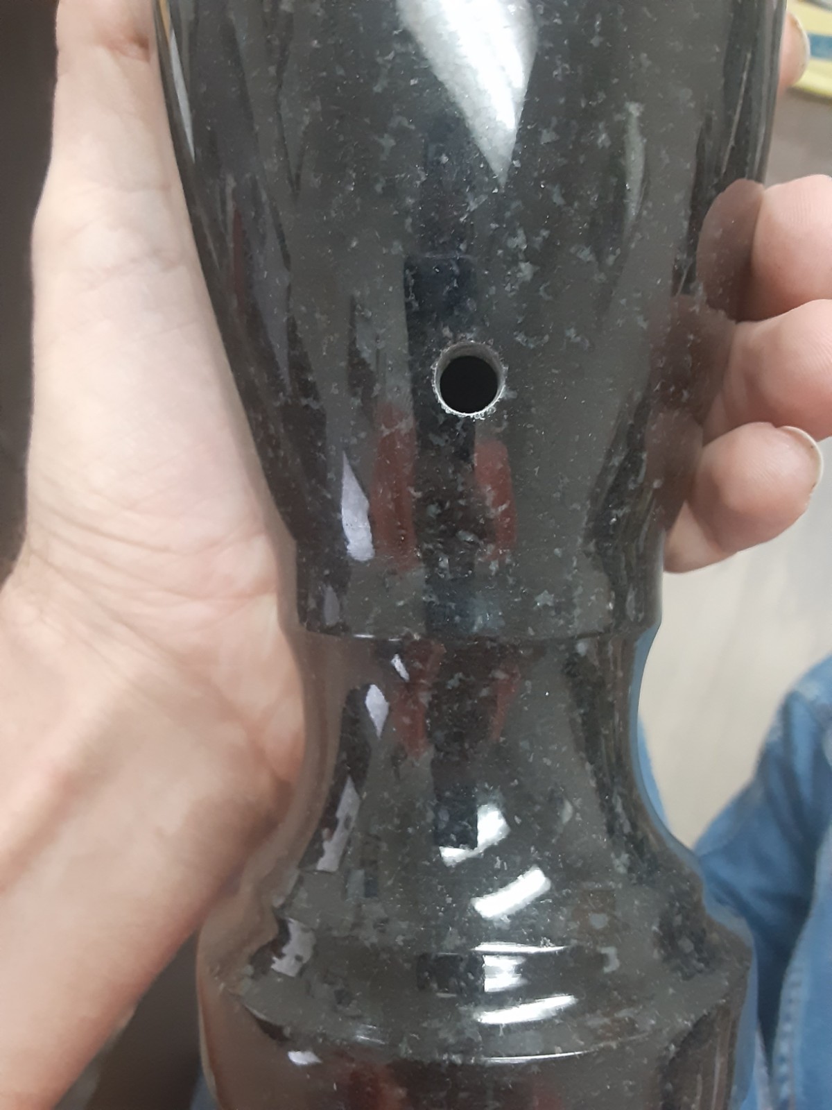 Absolute Black Granite Monument Vase Pair with Drain Holes