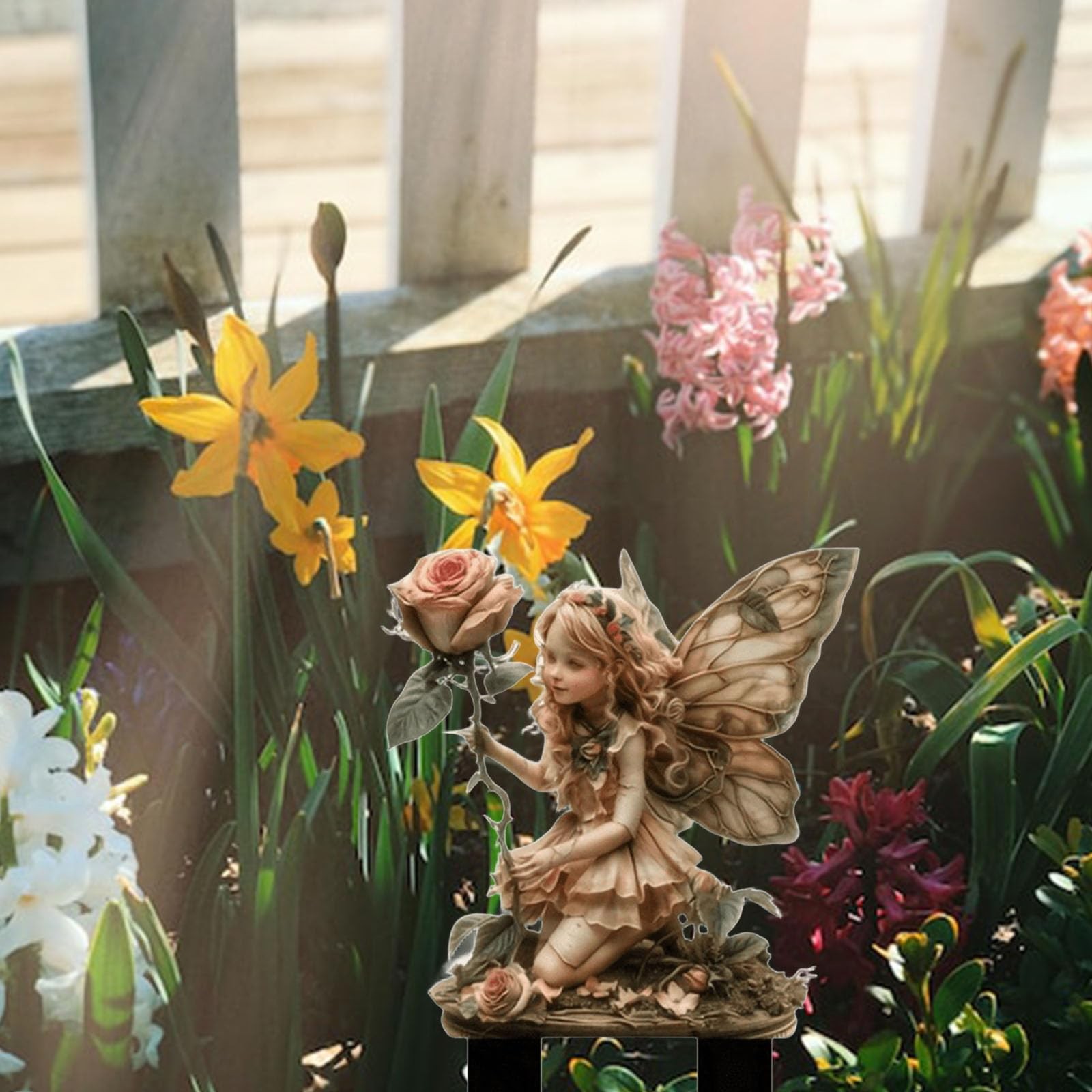 Small Size Fairy Garden Stake Decor, 2D Flat Acrylic Elf Yard Sign, Indoor Ou…