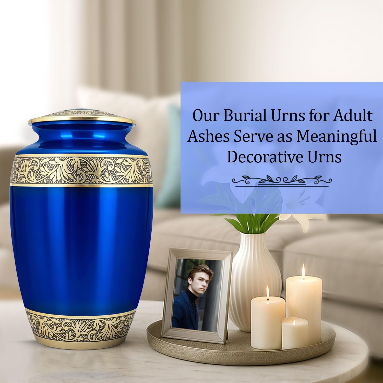 Cremation Urns for Human Ashes Adult Female & Male – Large Urn for Women & Me…
