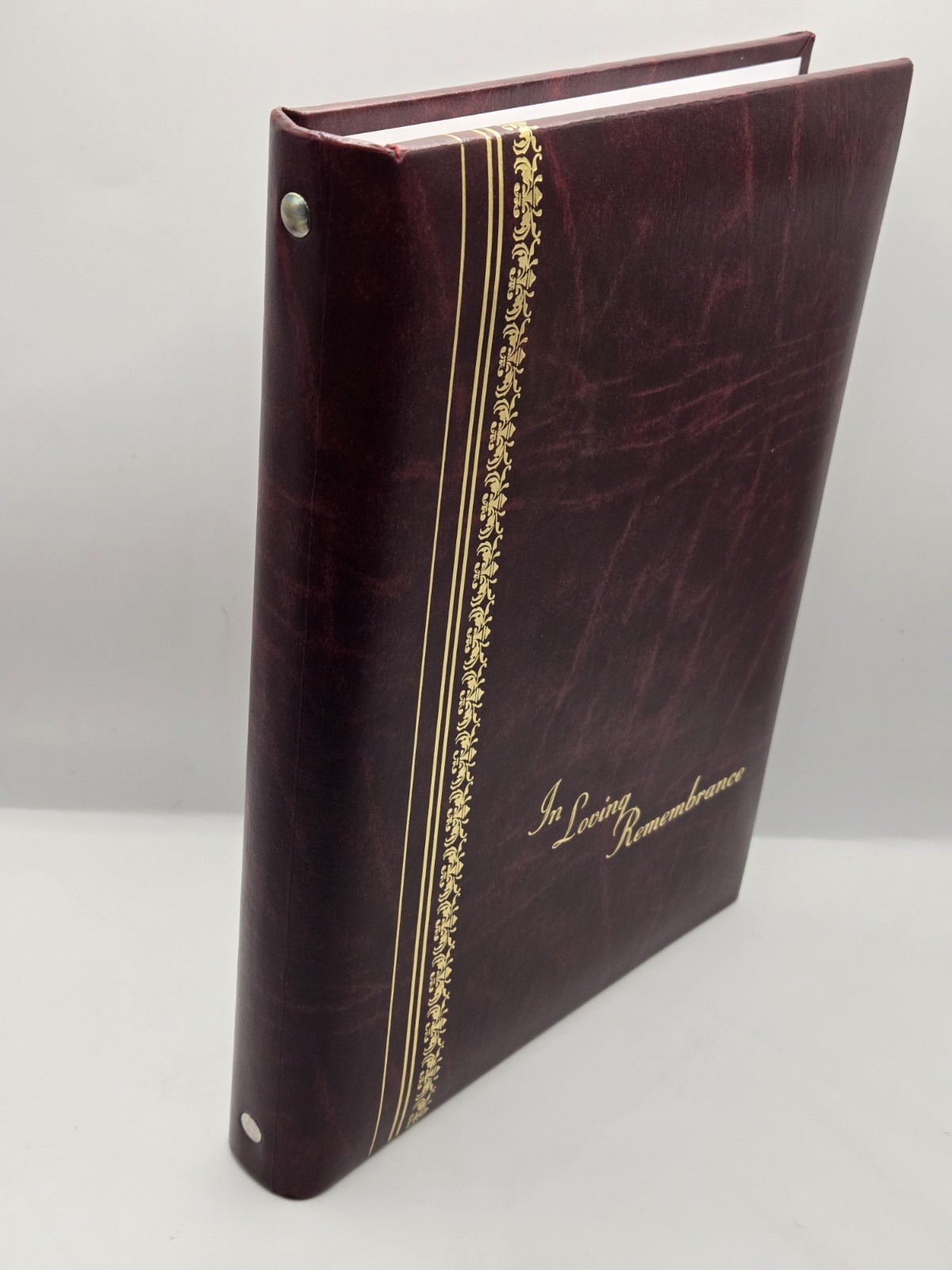 Memorial Guest Register Book Burgundy Leatherette Gold Foil In Loving Remembranc