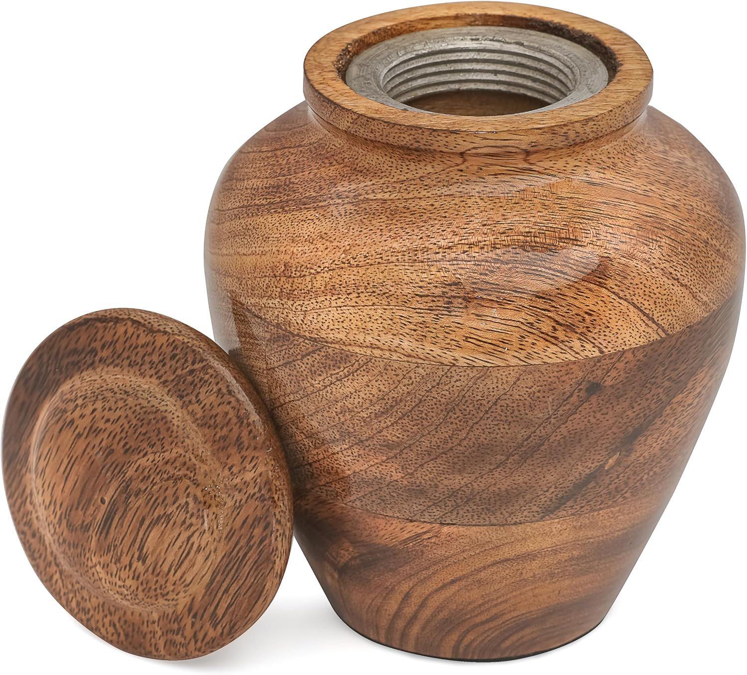 Wooden Cremation Urns for Human Ashes with Photo Frame, Mango Wood Memorial Urn