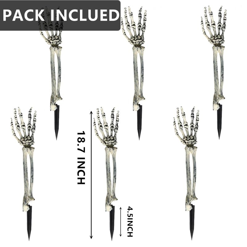 6PC Realistic Skeleton Arm Stakes,Halloween Lawn Decoration,Garden Groundbreaker