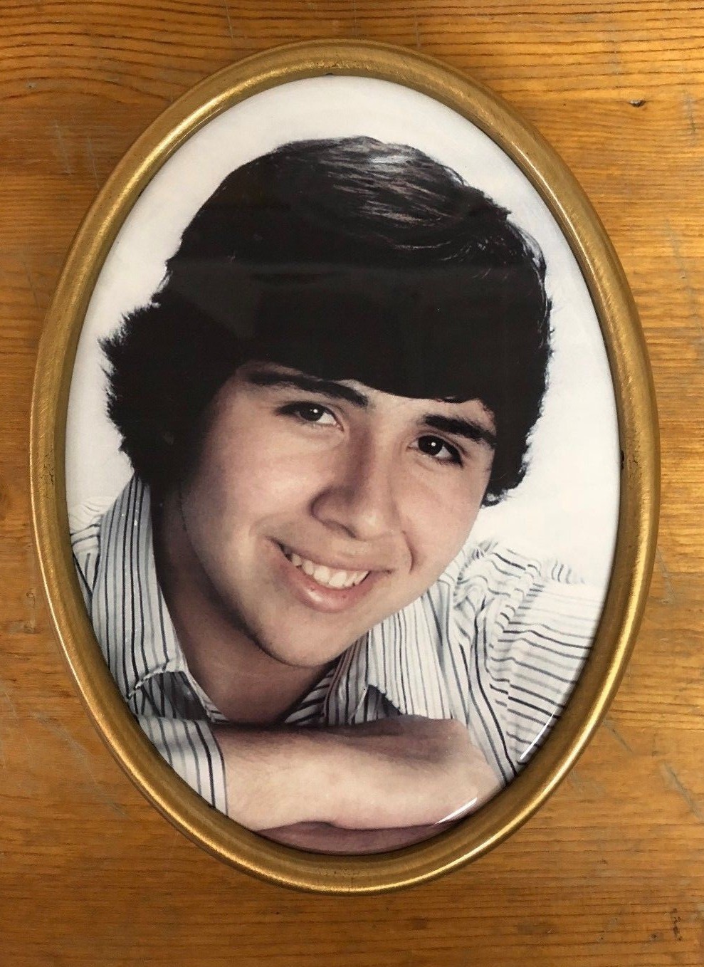5″x 3.75″ Porcelain Photo Picture With Bronze Frame Outdoors Cemetery Headstone