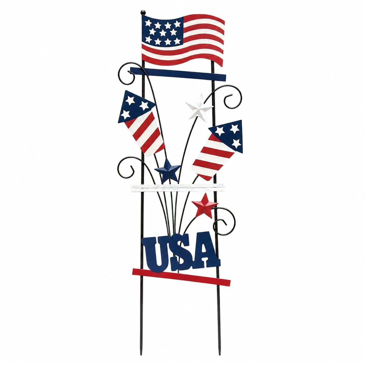 4Th of July Decorations Outdoor, 30 Inch Metal Patriotic Garden Stakes, USA Yard