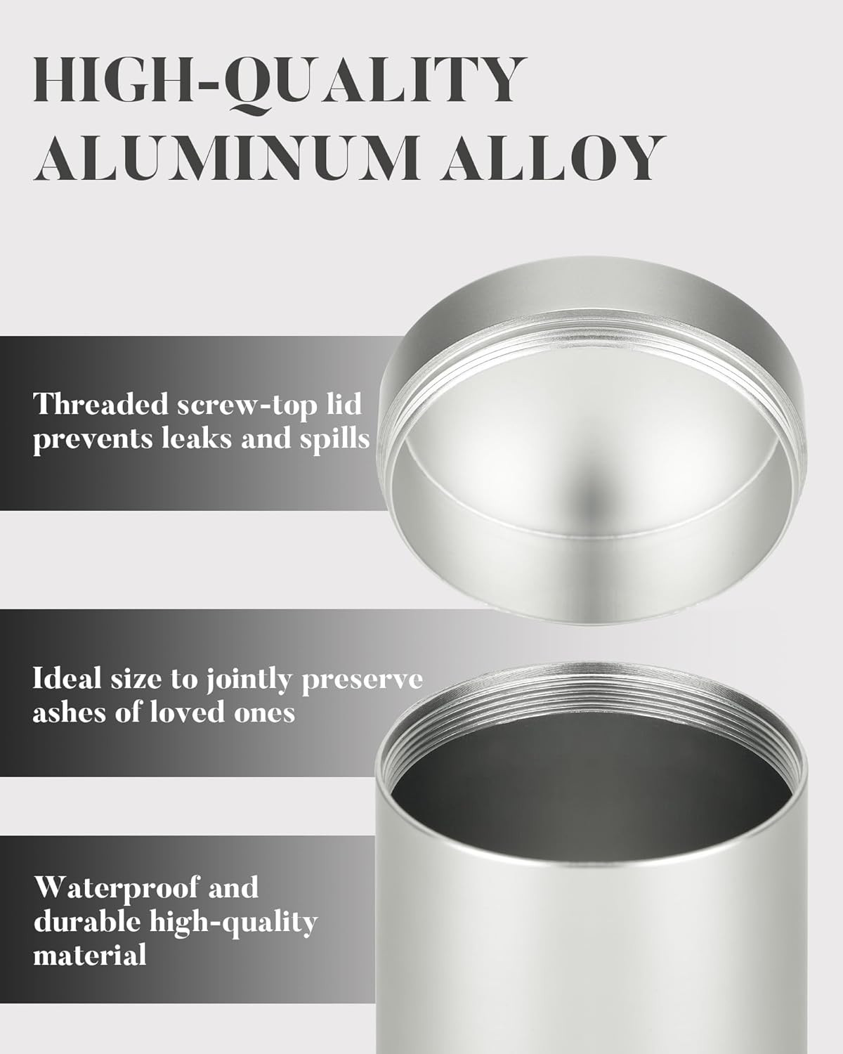 Mini Urns for Human Ashes Set of 8 – Aluminum Keepsake Urn with Velvet Bag