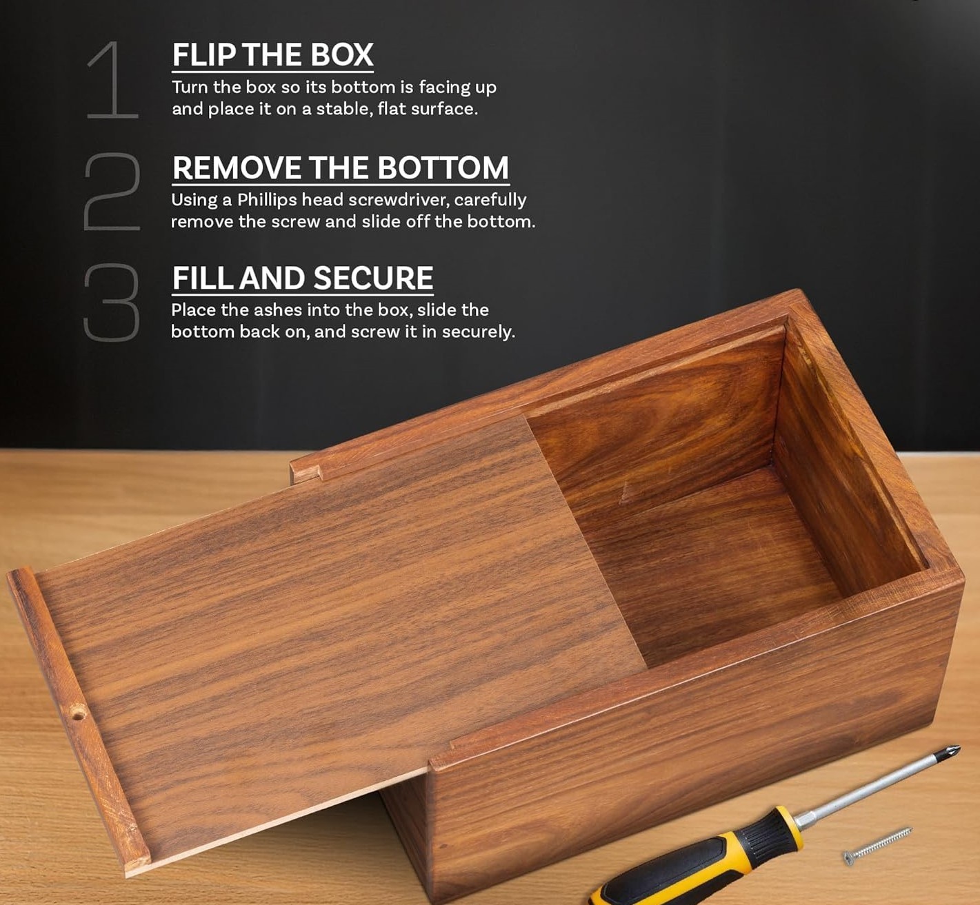 Cremation Urn for Human Keepsake Ashes Burial Memorials Wood Funeral Box Large