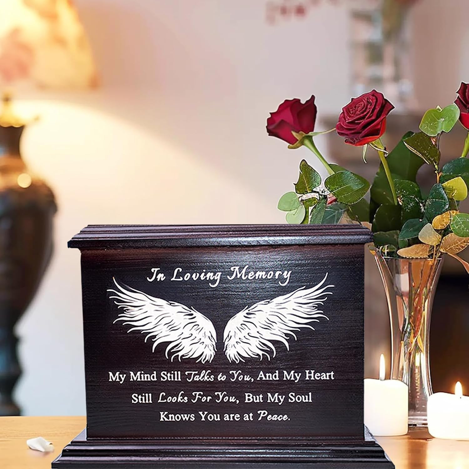 Wooden Urns for Ashes – Decorative Urns for Men Women – Adult Ashes Funeral Urns