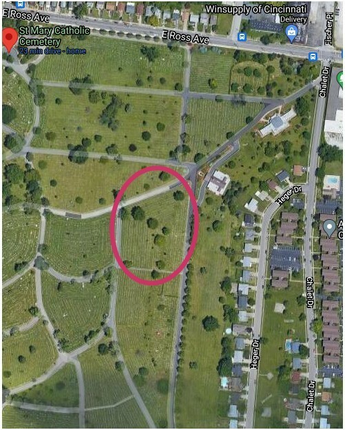 St. Mary’s Cemetery in Cincinnati, Ohio; 2 plots for sale