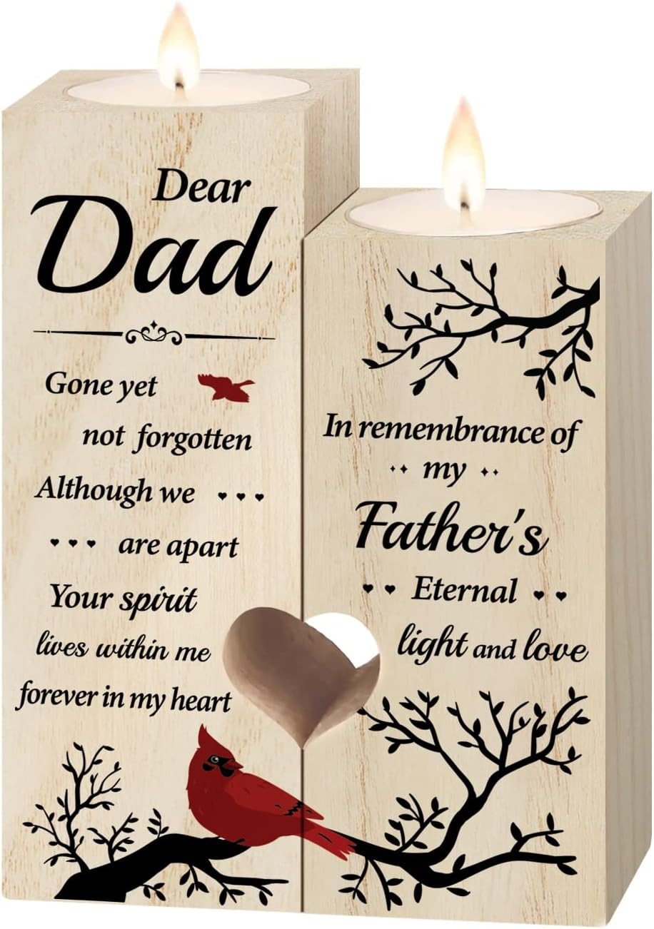 Memorial Gift – Memorial Candlestick Gifts for Loss of Father – Sympathy Gift fo