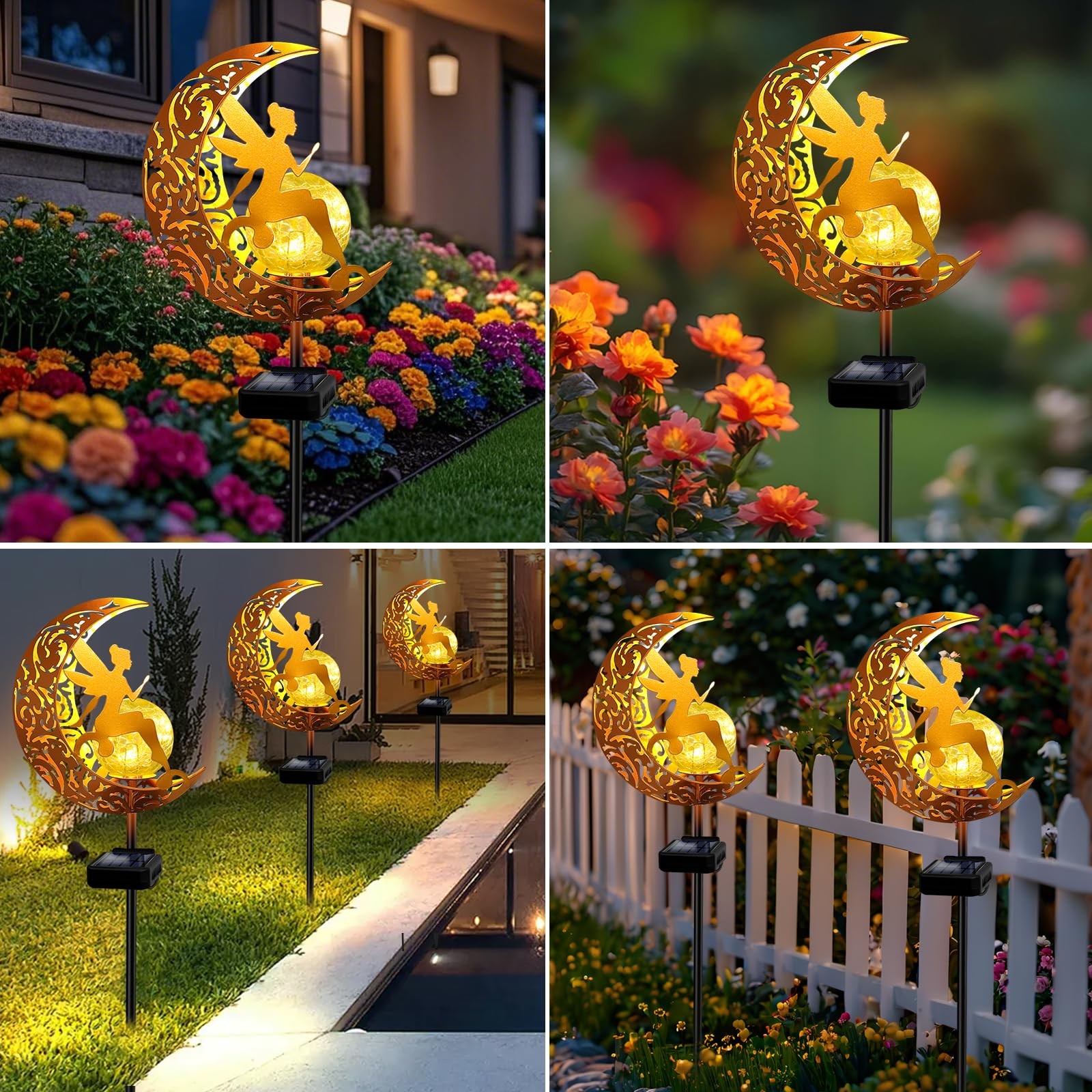 Solar Garden Lights Pathway Stake Lights Waterproof, Gift for Mom Grandma Wif…