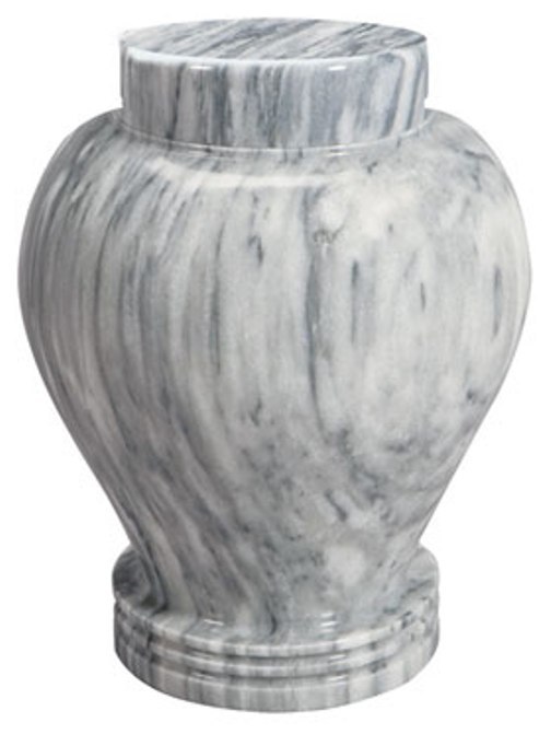 Large/Adult 230 Cubic Inches Silver Cloud Natural Marble Cremation Urn