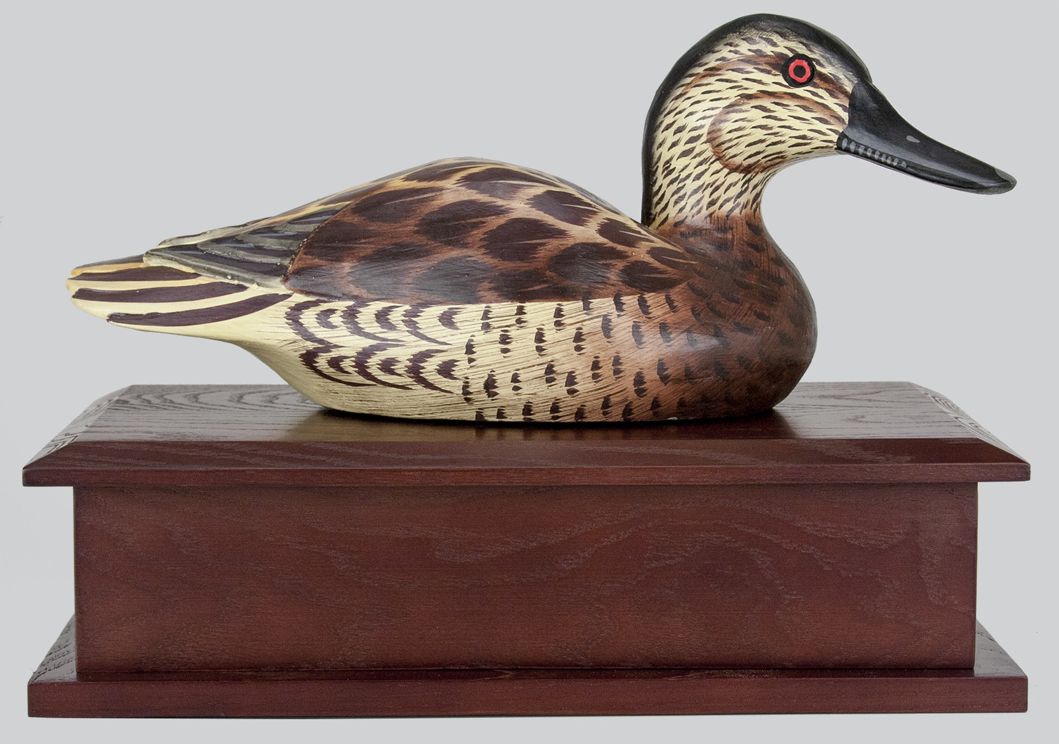 165 Cubic Ins Duck Decoy Urn – Female Coloring/Dark Ash Box for Cremation Ashes