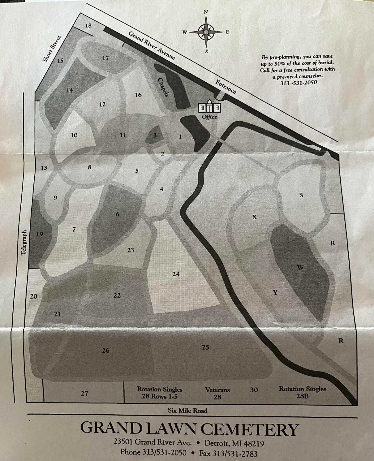 cemetery plot for sale Grand Lawn Cemetery Detroit