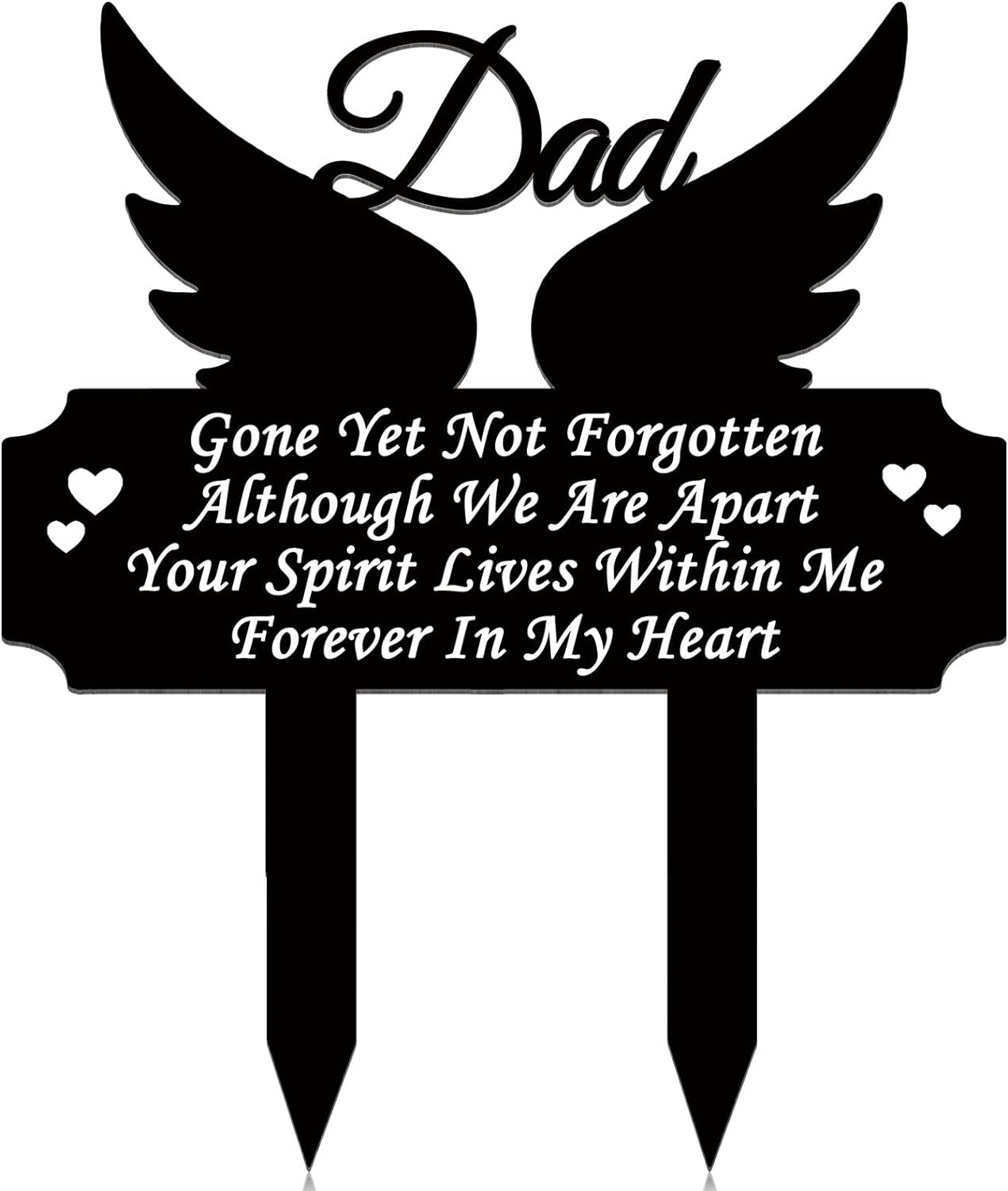Buryeah Memorial Stakes Grave Decorations for Cemetery Metal Memorial Grave Mark