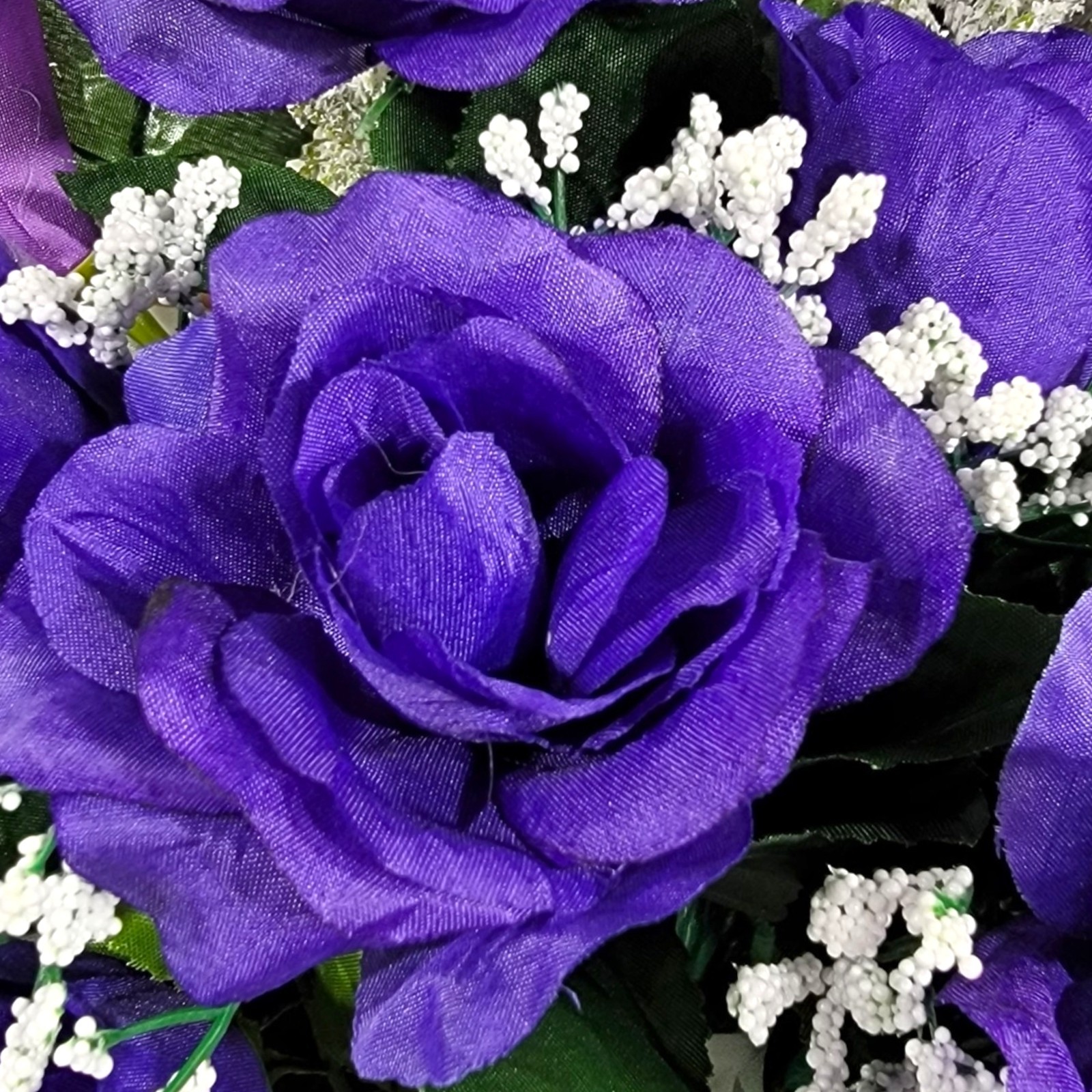 Purple Calla Lily & Rose Cemetery Cone Pair