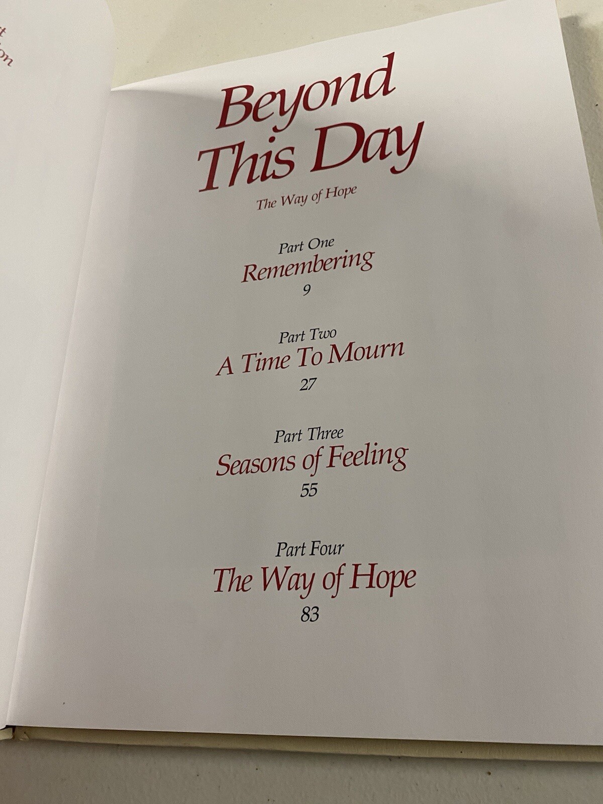Beyond This Day The Way Of Hope Death Memorial Bereavement Death Book NEW CREAM