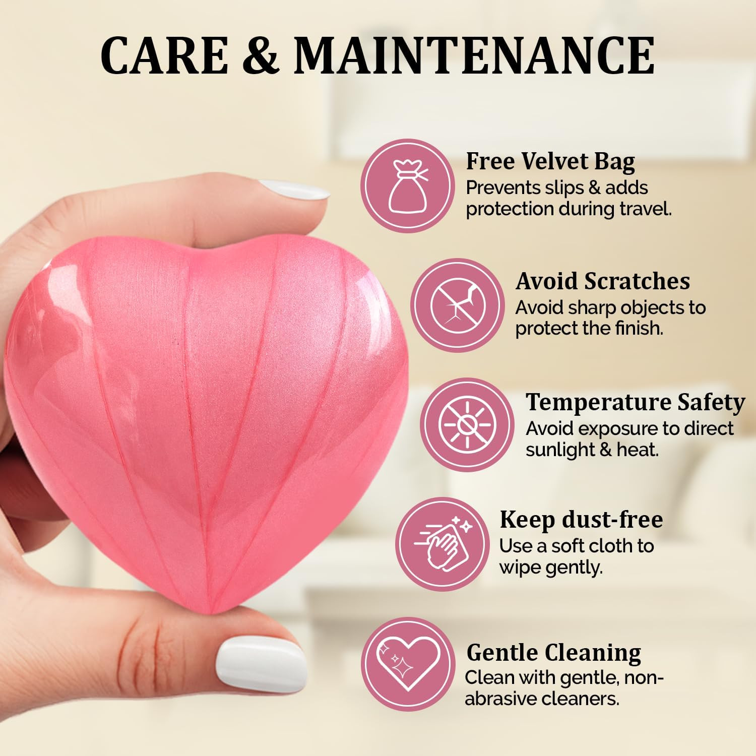 Small Urns for Human Ashes Keepsake – Heart Urn for Men & Women – Mini Urns with