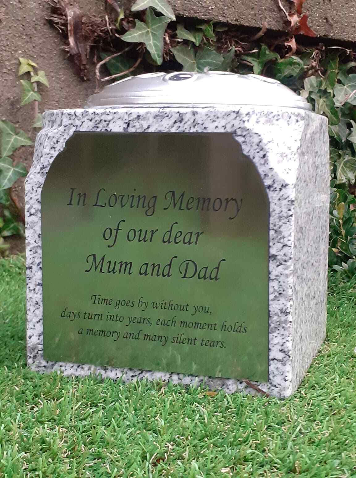 Personalised Granite Memorial Vase Grave Pot Flower Holder Cemetery Grave Vase