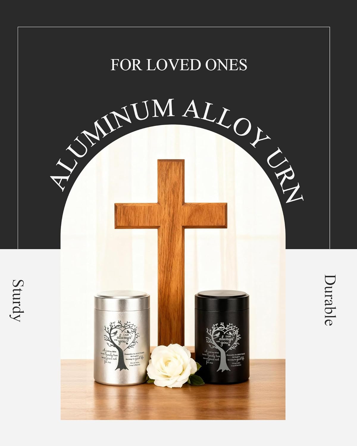 Mini Urns for Human Ashes Set of 8 – Aluminum Keepsake Urn with Velvet Bag
